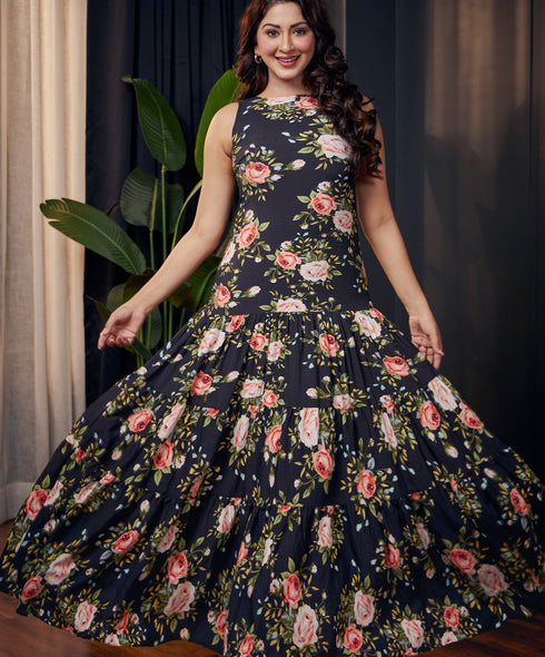 Sleeveless Tiered And Gathered Maxi